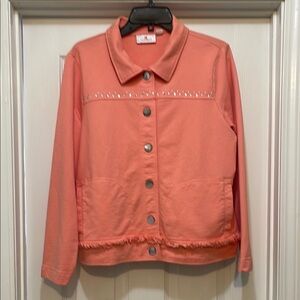 Quacker Factory Pink Jean Jacket Casual Style